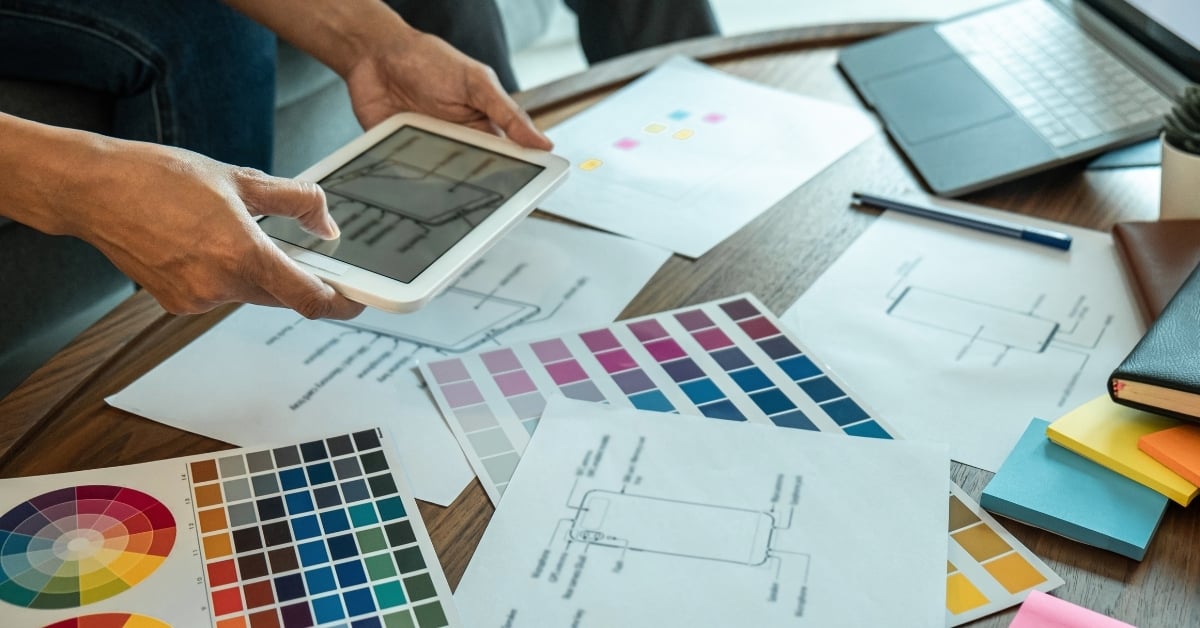 someone working on design colors