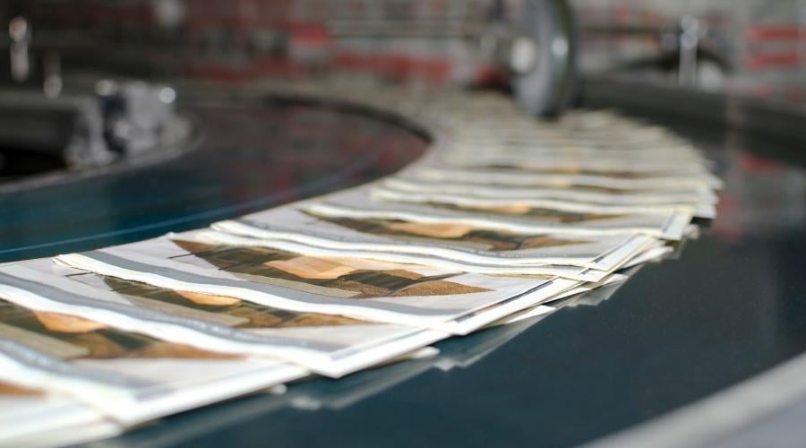 Magazine being mass printed