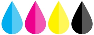 Color drops - blue, pink, yellow, black