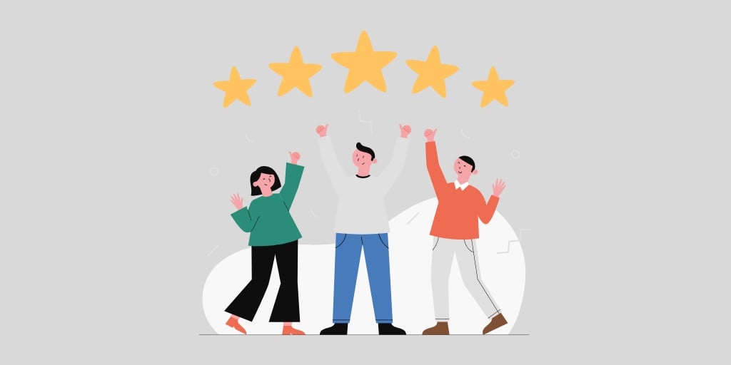 Customers giving 5-star satisfaction