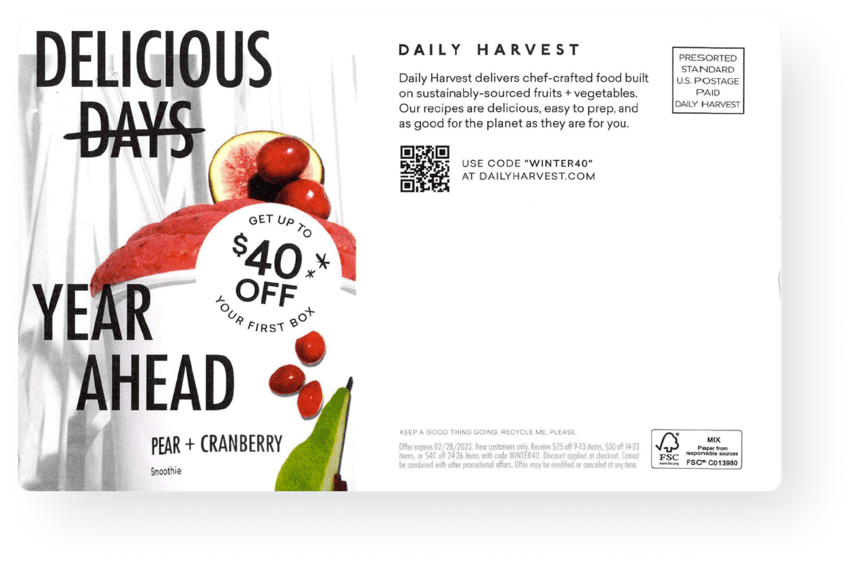 Daily Harvest Direct Mail Piece