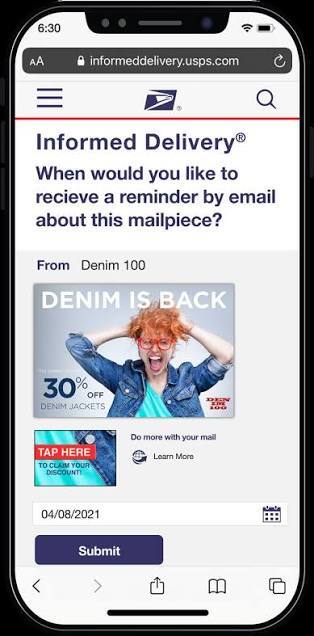 Informed Delivery Example