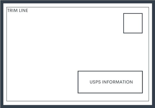 Envelope showing trim line for USPS