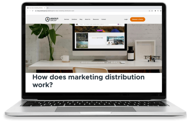 webpage showing blog titled 'how does marketing distribution work?'