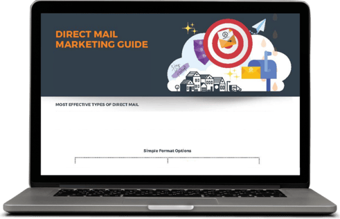 image of value added piece 'direct mail marketing guide' on a computer 